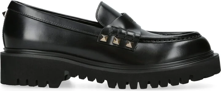 Valentino Garavani Leather Rockstud Loafers 50