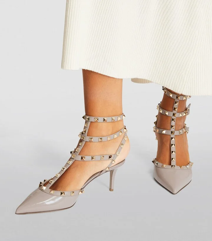 Valentino Garavani Leather Rockstud Pumps 100 - Image 2