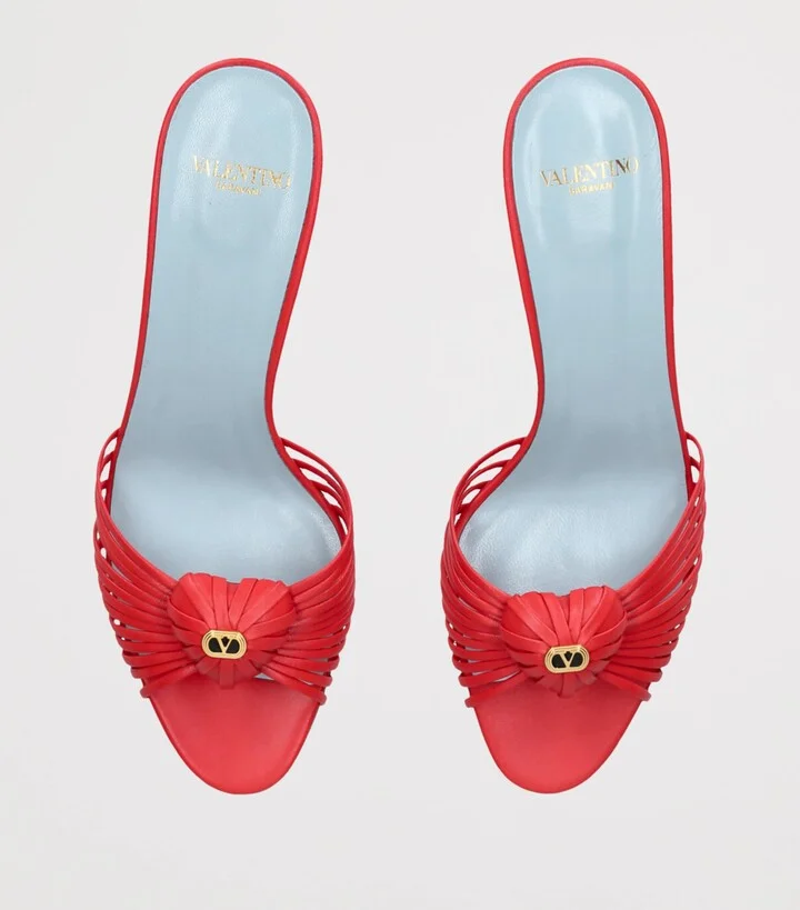Valentino Garavani Leather Royal Heeled Mules 65 - Image 4