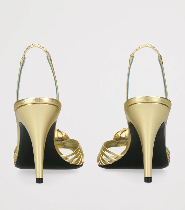 Valentino Garavani Leather Royal Slingback Heels 85 - Image 2