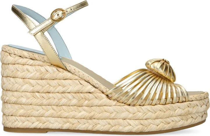 Valentino Garavani Leather Royal Wedge Sandals