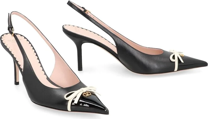 Valentino Garavani Leather Slingback Pumps - Image 3