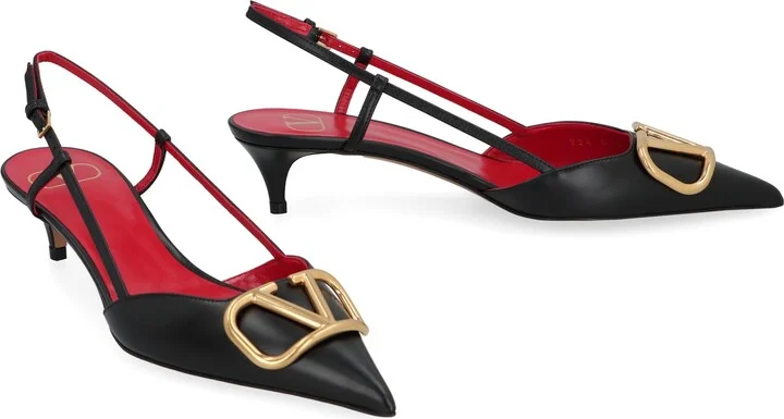 Valentino Garavani - Leather Slingback Pumps - Image 3