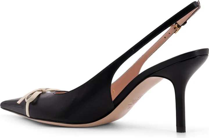 Valentino Garavani Leather Slingback With Patent Leather Toe - Image 3