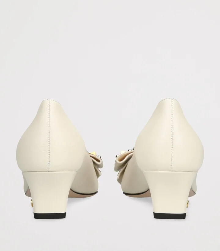 Valentino Garavani Leather Studded Bowow Pumps 45 - Image 2