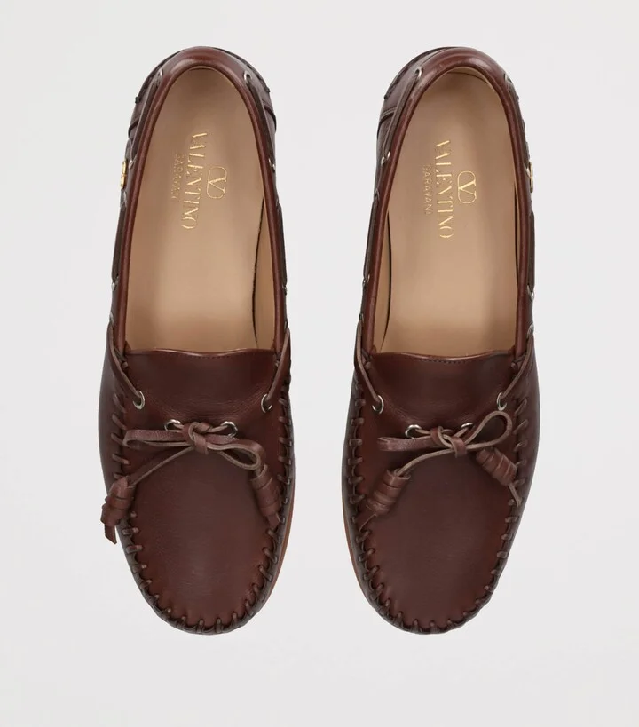 Valentino Garavani Leather Tassel Boat Shoes - Image 4