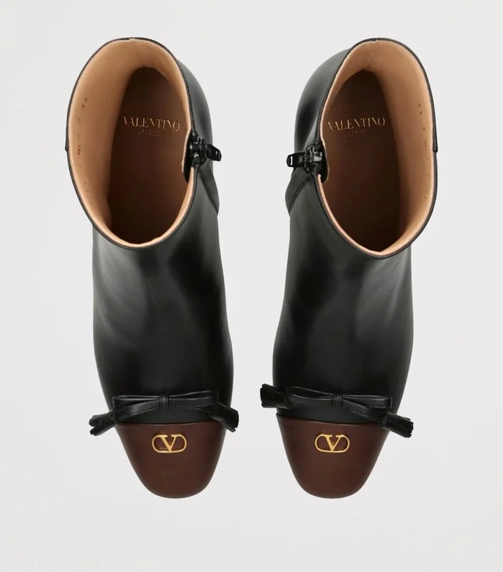 Valentino Garavani Leather Valet De Roi Ankle Boots 60 - Image 4