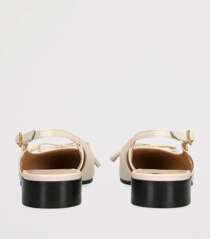 Valentino Garavani Leather Valet Du Roe Slingback Flats 25 - Image 2