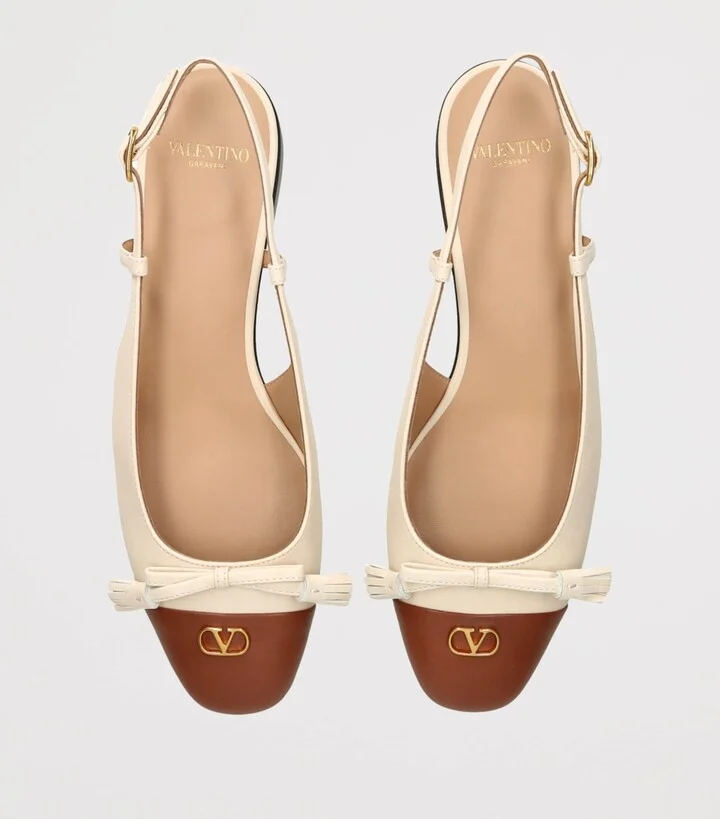 Valentino Garavani Leather Valet Du Roe Slingback Flats 25 - Image 4