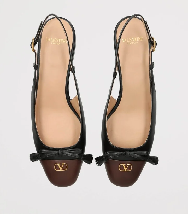 Valentino Garavani Leather Valet Du Roe Slingback Flats 25 - Image 4