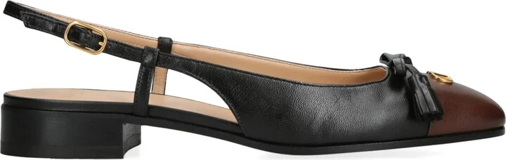 Valentino Garavani Leather Valet Du Roe Slingback Flats 25