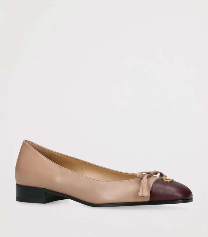 Valentino Garavani Leather Valet du Roi Ballet Flats - Image 3