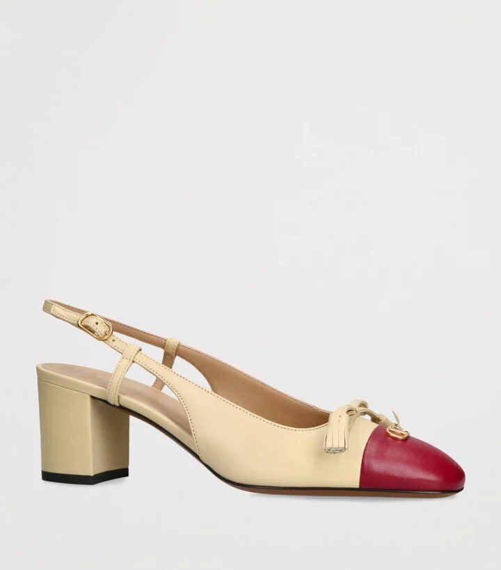 Valentino Garavani Leather Valet Du Roi Slingback Heels 60 - Image 3