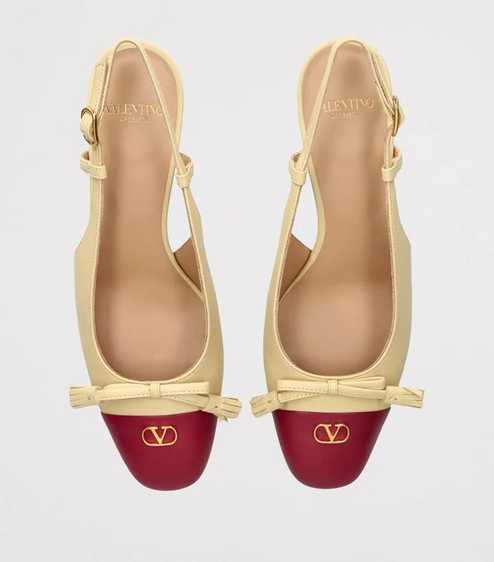 Valentino Garavani Leather Valet Du Roi Slingback Heels 60 - Image 4