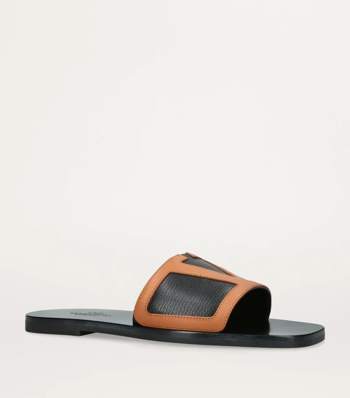 Valentino Garavani Leather Viva Superstar Slides - Image 4