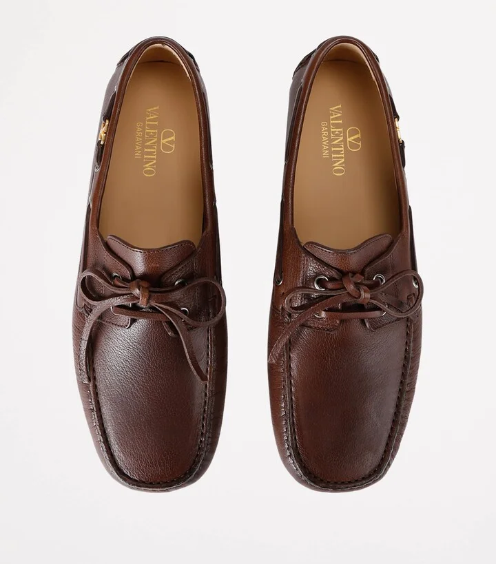Valentino Garavani Leather VLogo Driving Shoes - Image 6