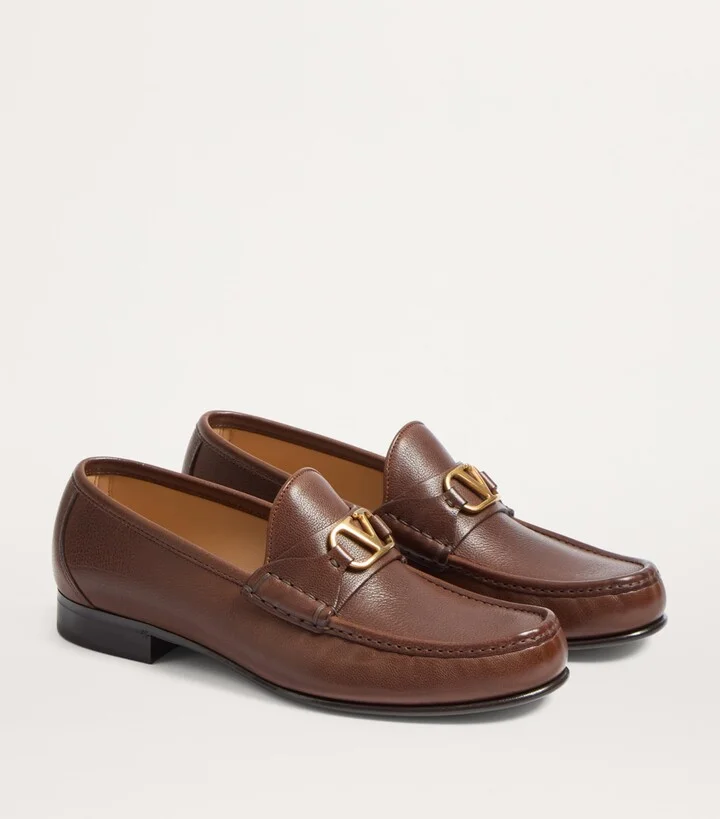 Valentino Garavani Leather VLogo Loafers - Image 3
