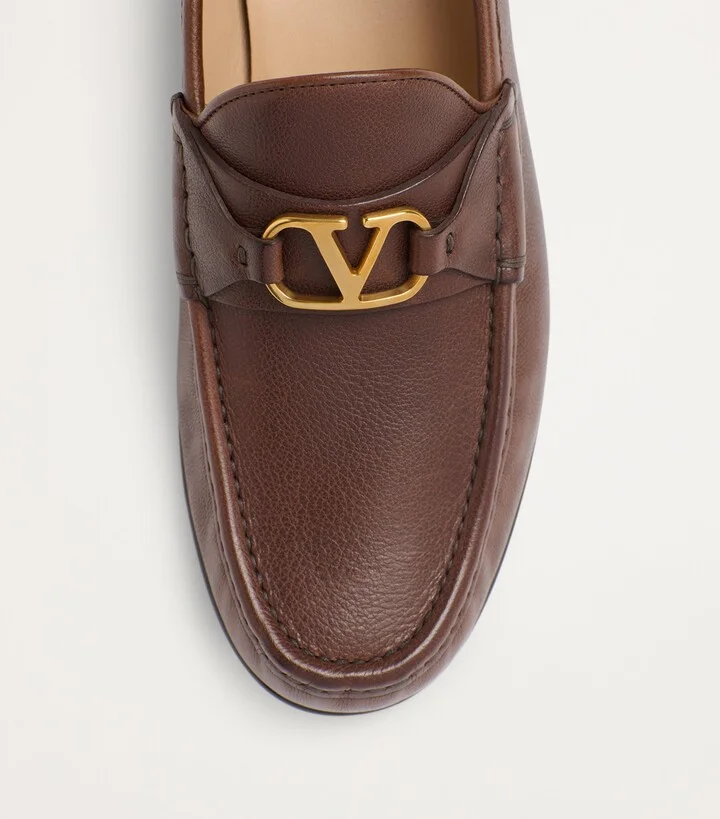 Valentino Garavani Leather VLogo Loafers - Image 4