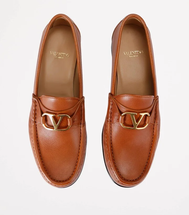 Valentino Garavani Leather VLogo Loafers - Image 4