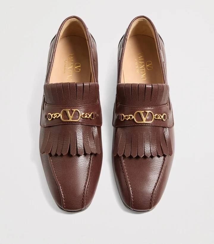 Valentino Garavani Leather VLogo Loafers - Image 3