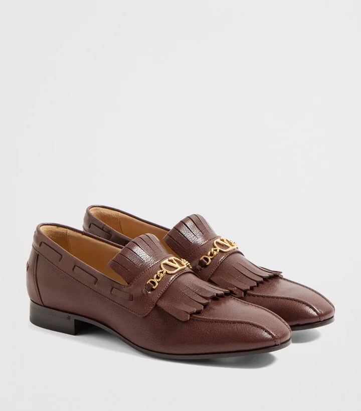 Valentino Garavani Leather VLogo Loafers - Image 5