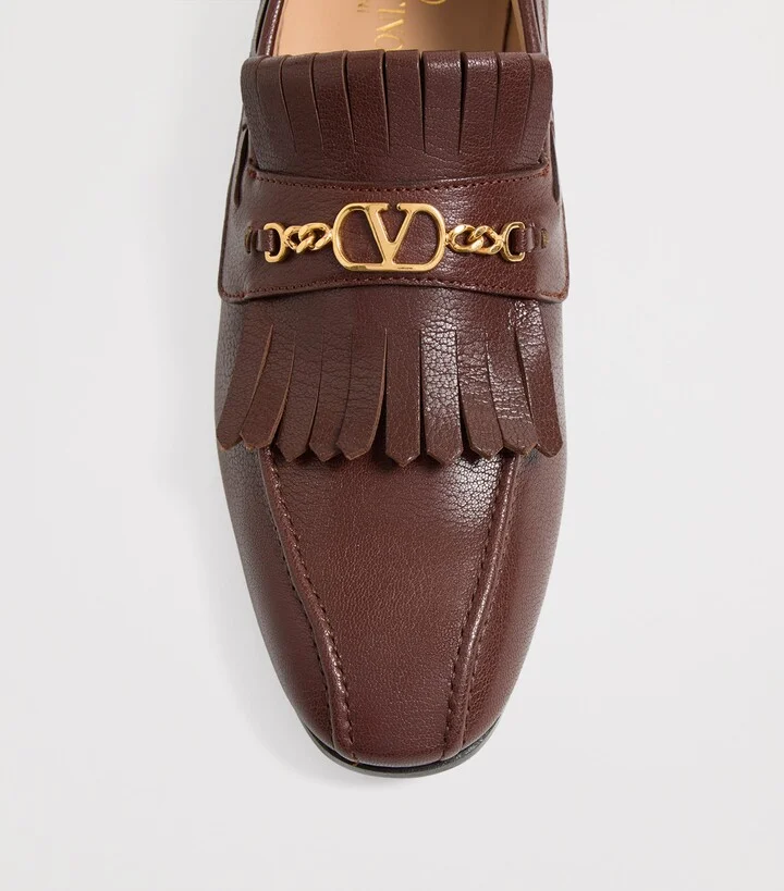 Valentino Garavani Leather VLogo Loafers - Image 6