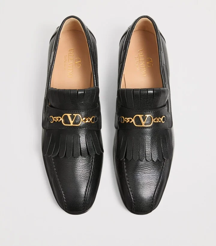 Valentino Garavani Leather VLogo Loafers - Image 3