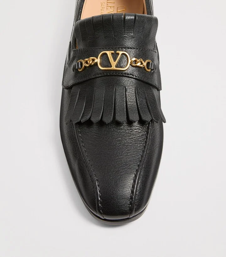 Valentino Garavani Leather VLogo Loafers - Image 6