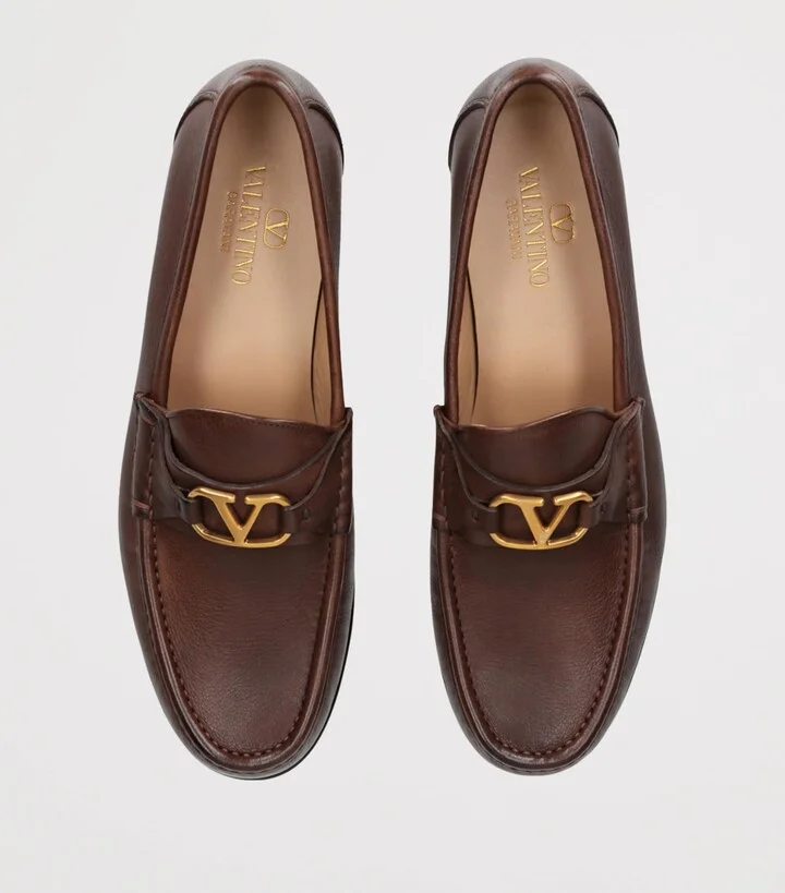 Valentino Garavani Leather VLogo Loafers - Image 4