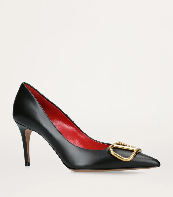 Valentino Garavani Leather VLogo Pumps 80 - Image 3