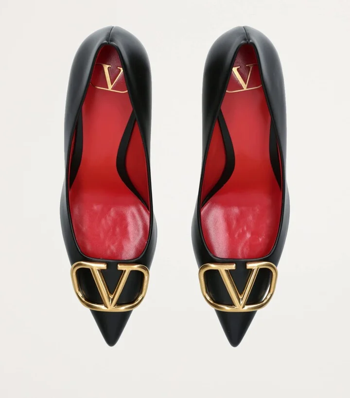 Valentino Garavani Leather VLogo Pumps 80 - Image 4