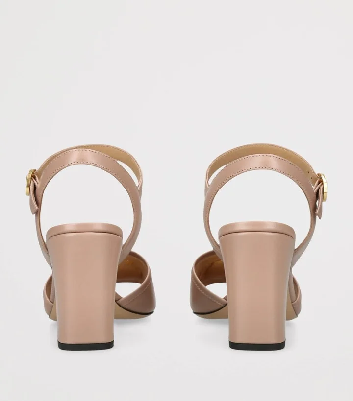 Valentino Garavani Leather VLogo Signature Heeled Sandals 75 - Image 2