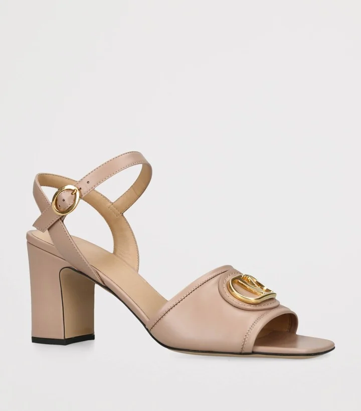 Valentino Garavani Leather VLogo Signature Heeled Sandals 75 - Image 3
