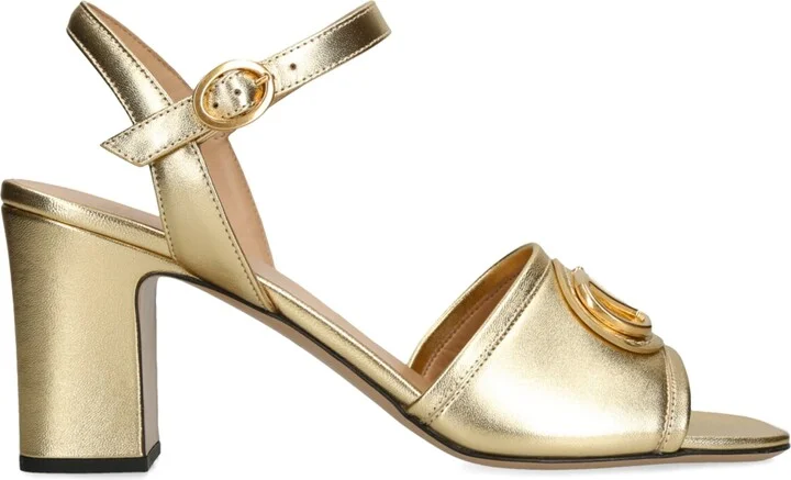 Valentino Garavani Leather VLogo Signature Heeled Sandals 75