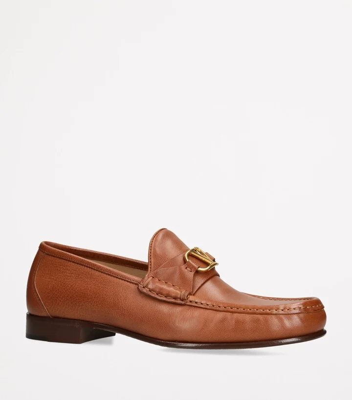 Valentino Garavani Leather VLogo Signature Loafers - Image 3