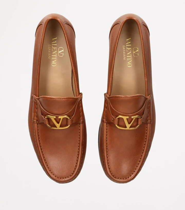 Valentino Garavani Leather VLogo Signature Loafers - Image 4