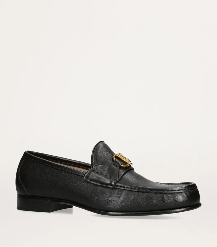 Valentino Garavani Leather VLogo Signature Loafers - Image 3