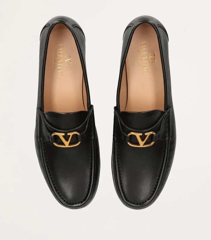 Valentino Garavani Leather VLogo Signature Loafers - Image 4