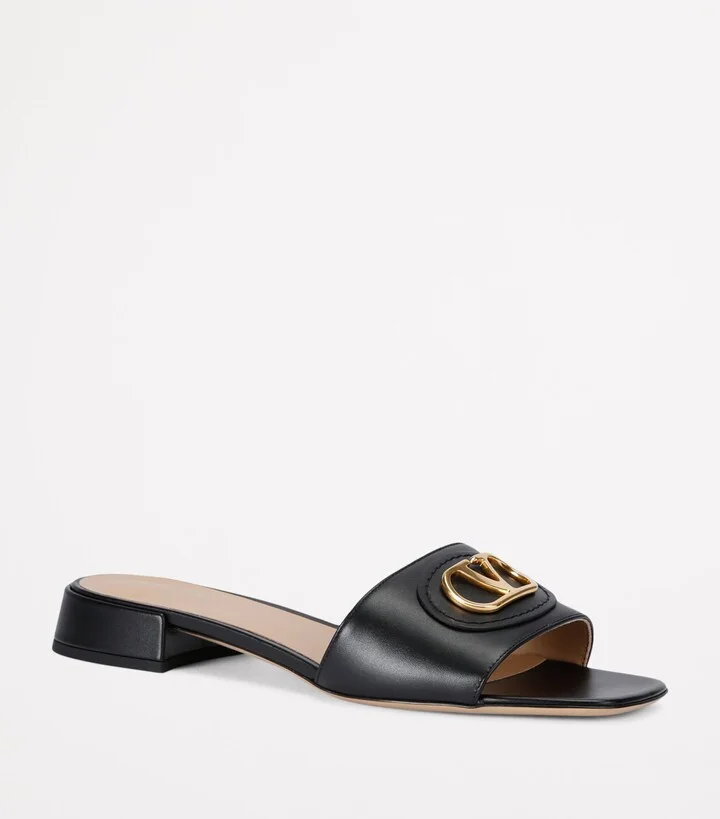 Valentino Garavani Leather Vlogo Slides 20 - Image 3
