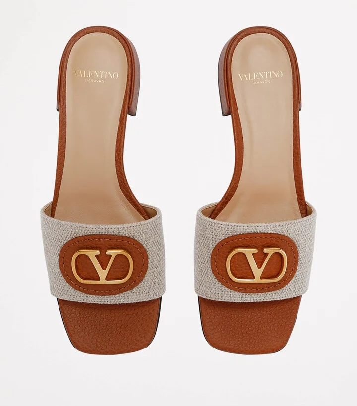 Valentino Garavani Leather Vlogo Slides 20 - Image 6
