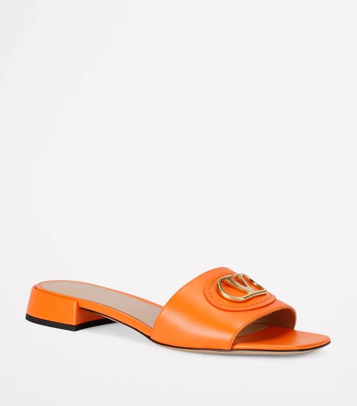 Valentino Garavani Leather Vlogo Slides 20 - Image 3