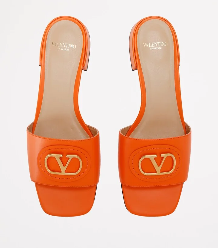 Valentino Garavani Leather Vlogo Slides 20 - Image 4