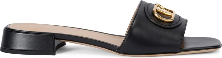 Valentino Garavani Leather Vlogo Slides 20