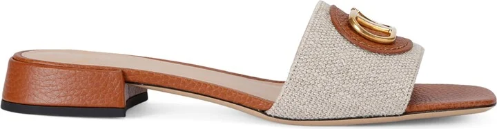 Valentino Garavani Leather Vlogo Slides 20