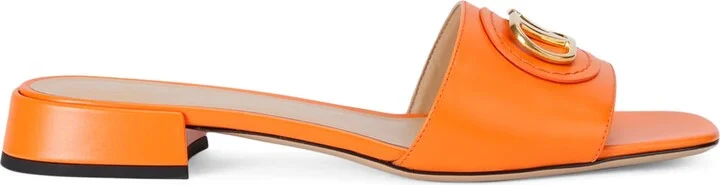 Valentino Garavani Leather Vlogo Slides 20