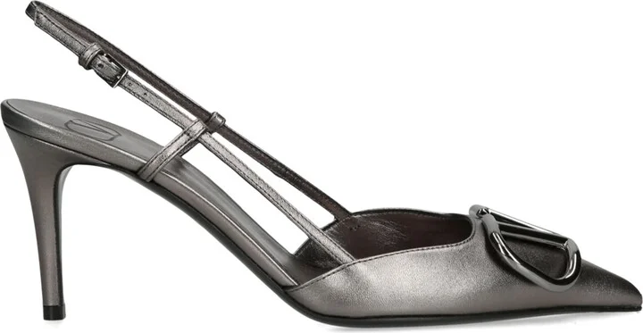 Valentino Garavani Leather VLogo Slingback Pumps 80
