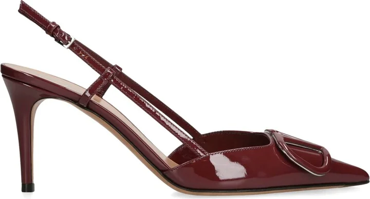Valentino Garavani Leather VLogo Slingback Pumps 80
