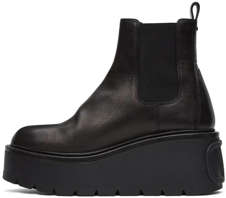 Valentino Garavani Leather VLogo Uniqueform Platform Boots - Image 3