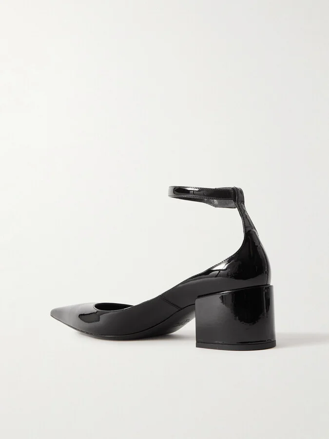 Valentino Garavani - Lockette Patent-leather Pumps - Black - Image 3