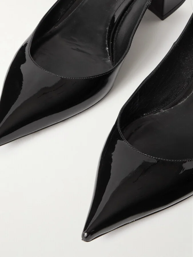 Valentino Garavani - Lockette Patent-leather Pumps - Black - Image 4